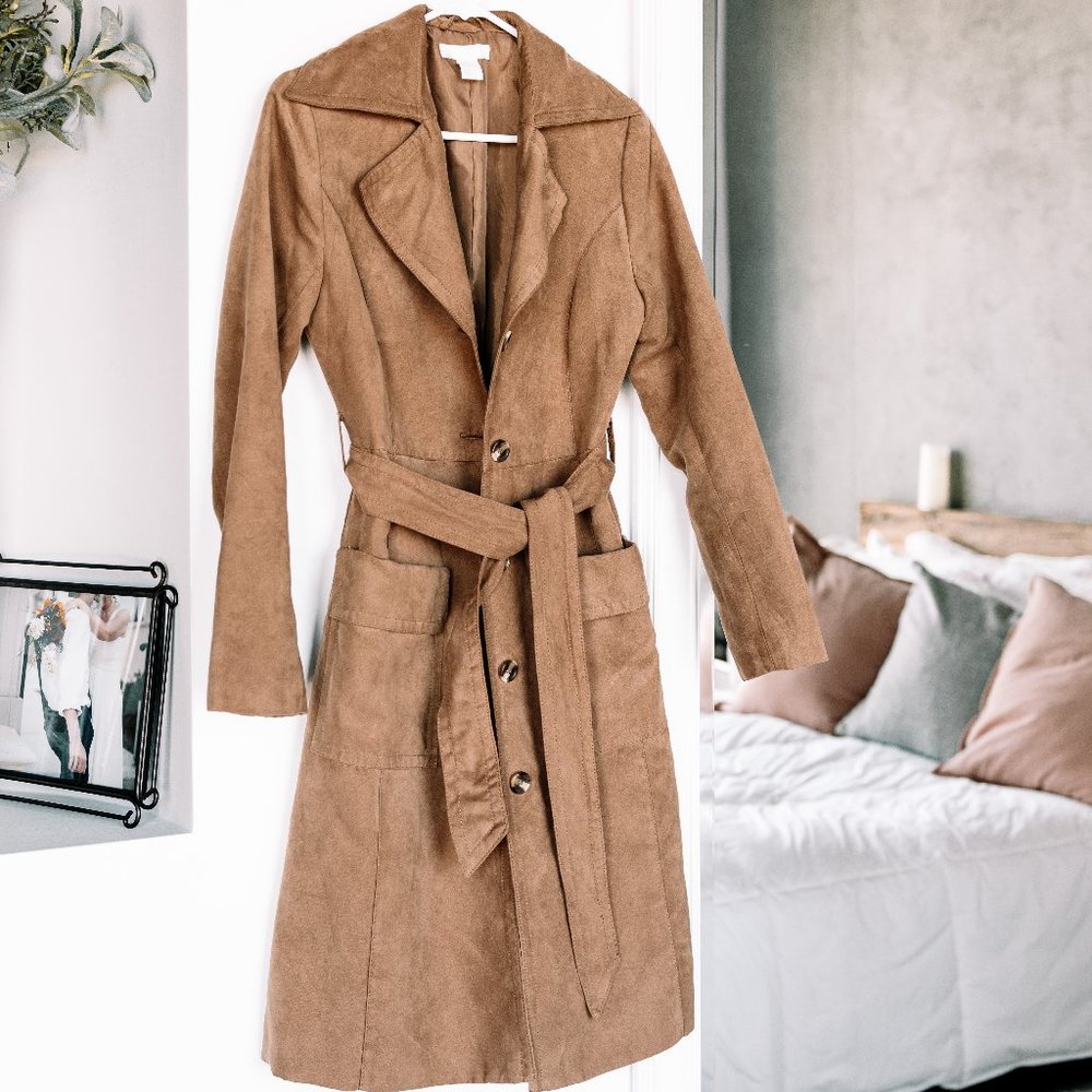 Tan soft suede-like H&M Trench Coat